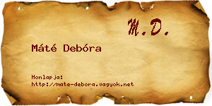 Máté Debóra névjegykártya